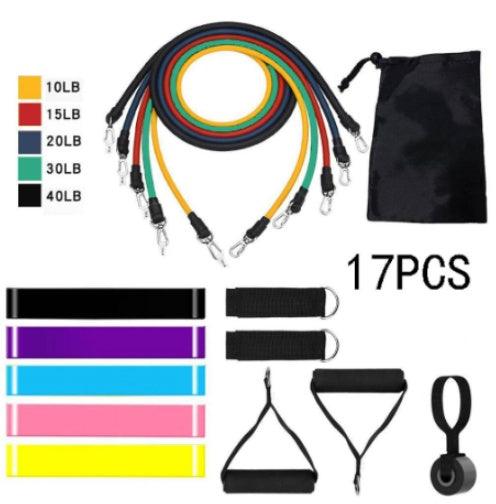 17-piece latex resistance band set – view 7
