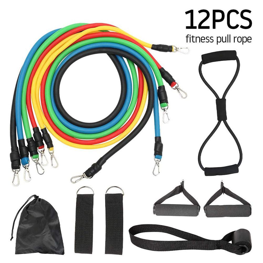 17-piece latex resistance band set for full-body home workouts