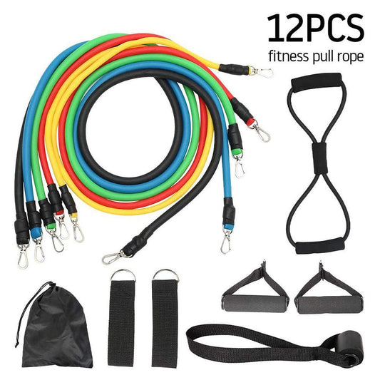 17-piece latex resistance band set for full-body home workouts