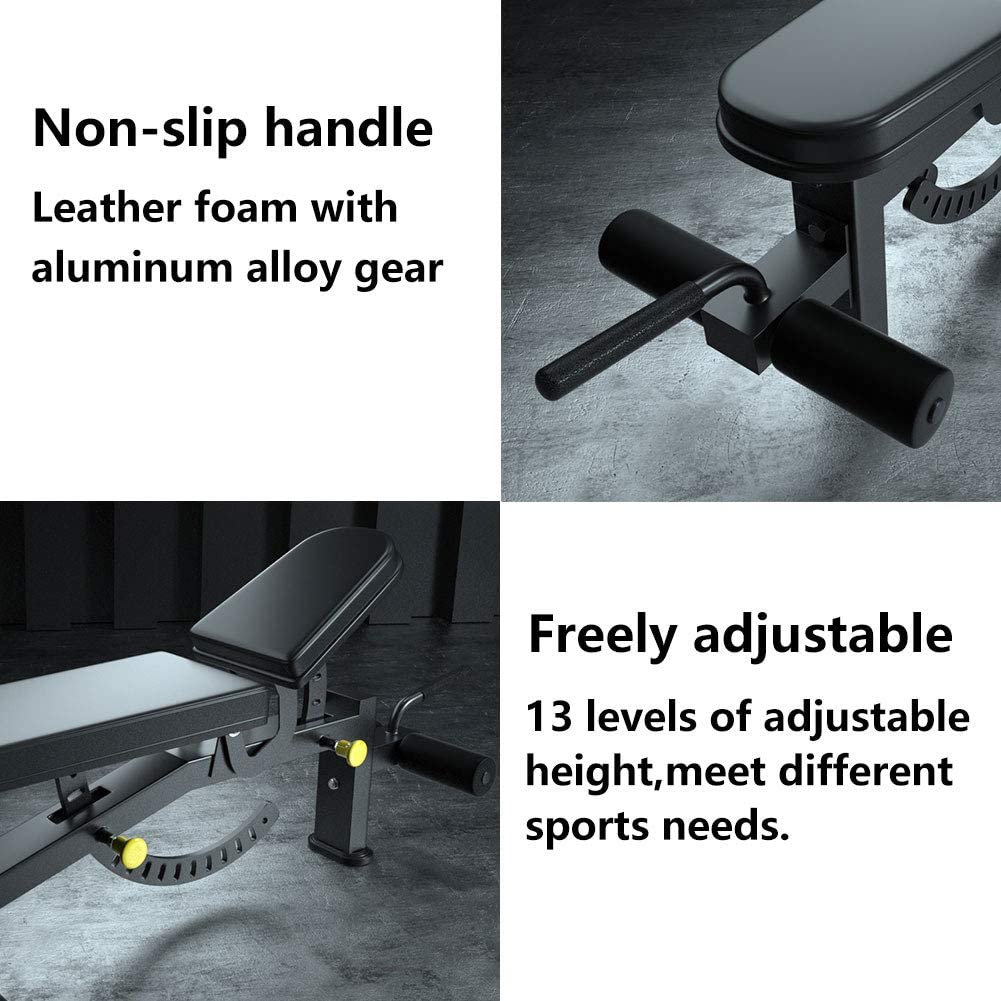 Foldable adjustable weight bench with multi-position backrest – view 3
