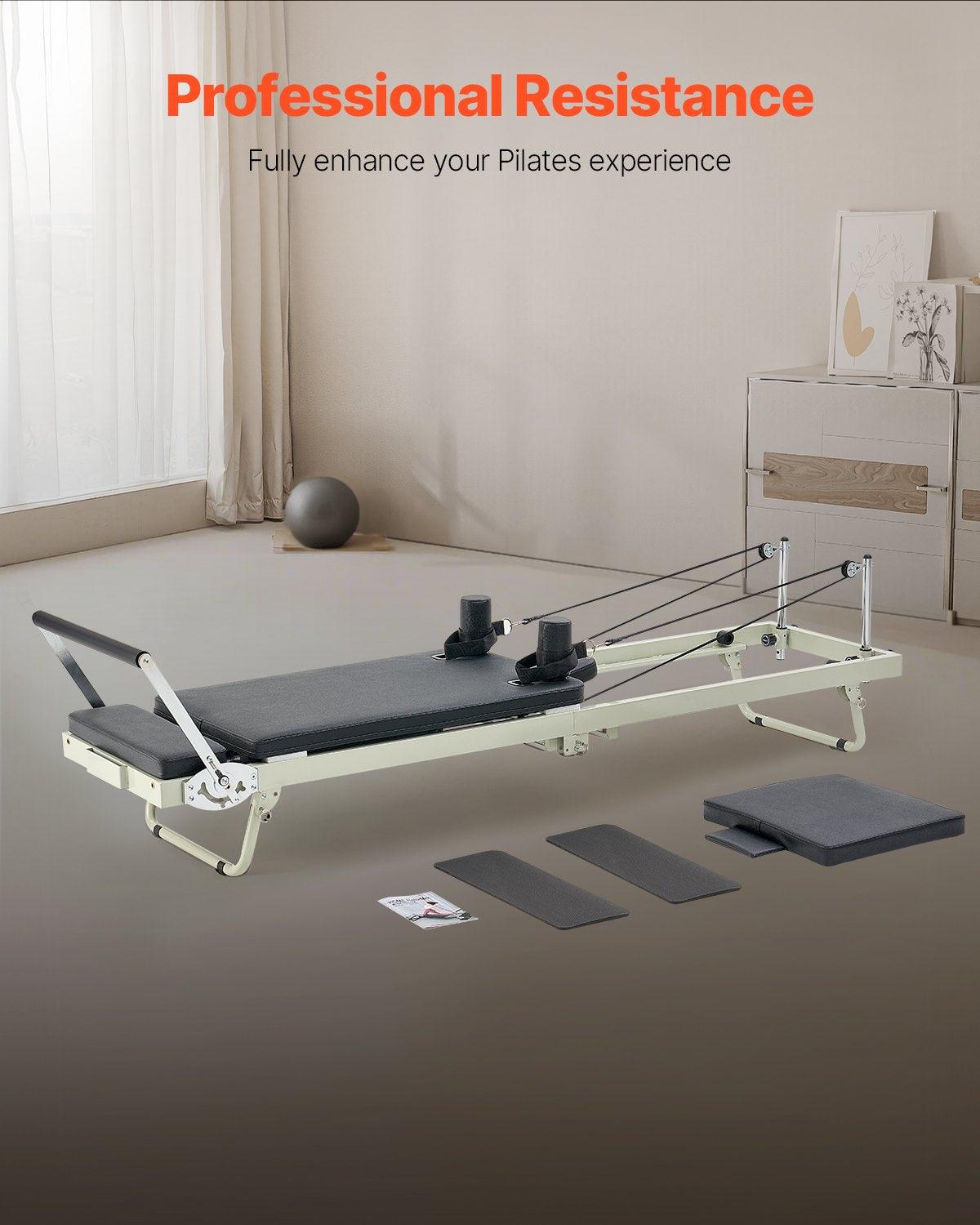 Foldable Pilates reformer with dual spring and cord resistance, 400 lb capacity – view 2