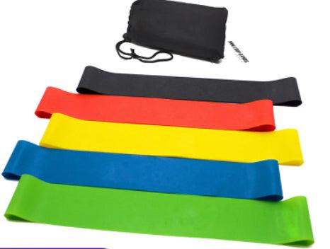 Yoga resistance bands 5-pack included in the Apartment Gym Starter bundle