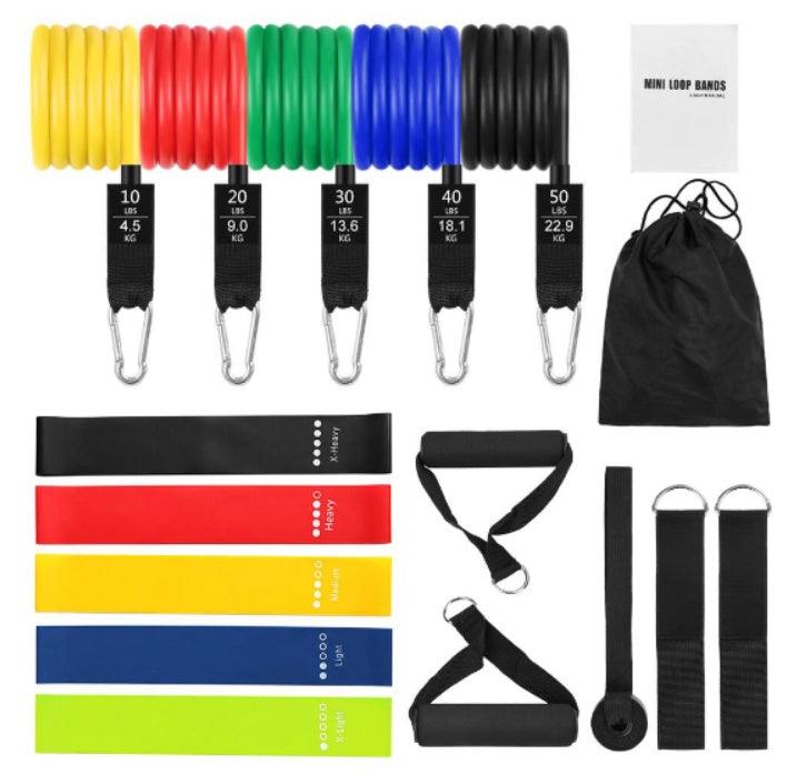 17-piece latex resistance band set – view 5