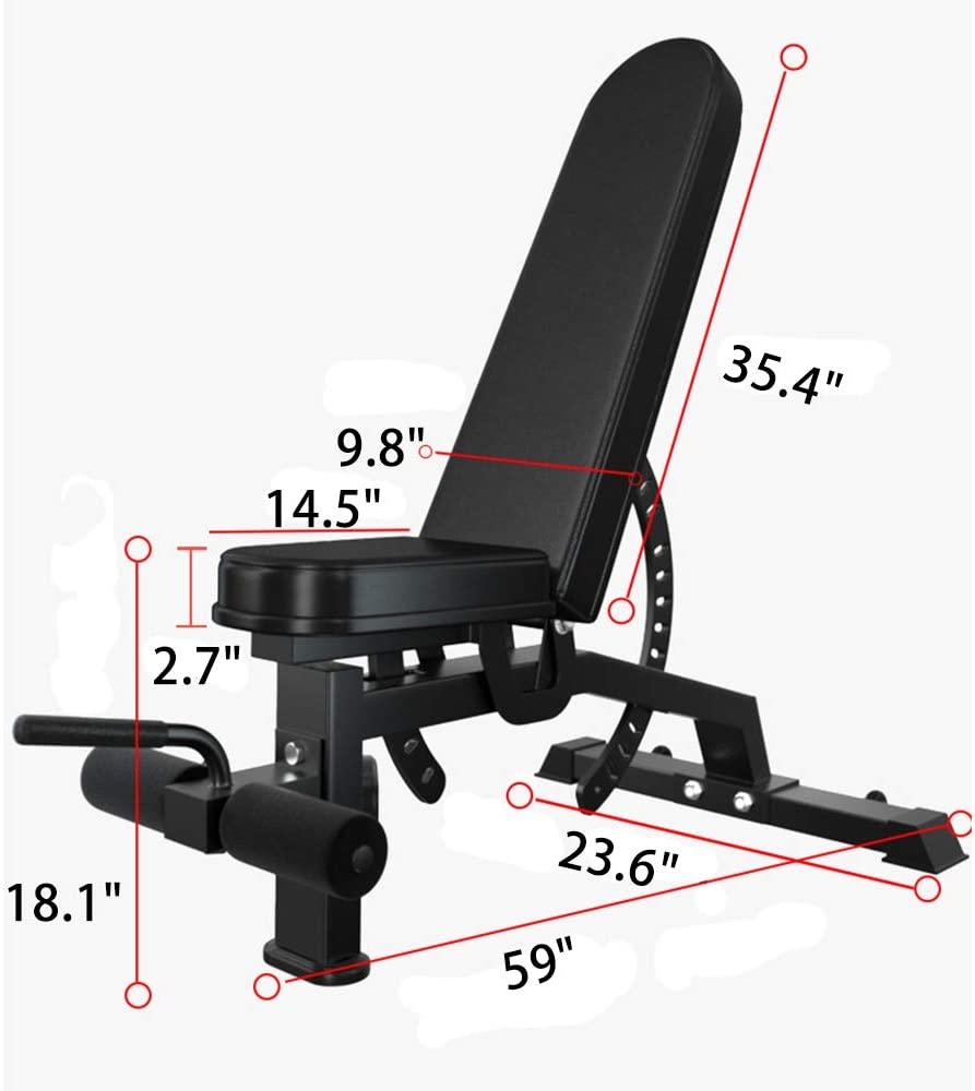 Foldable adjustable weight bench with multi-position backrest – view 8