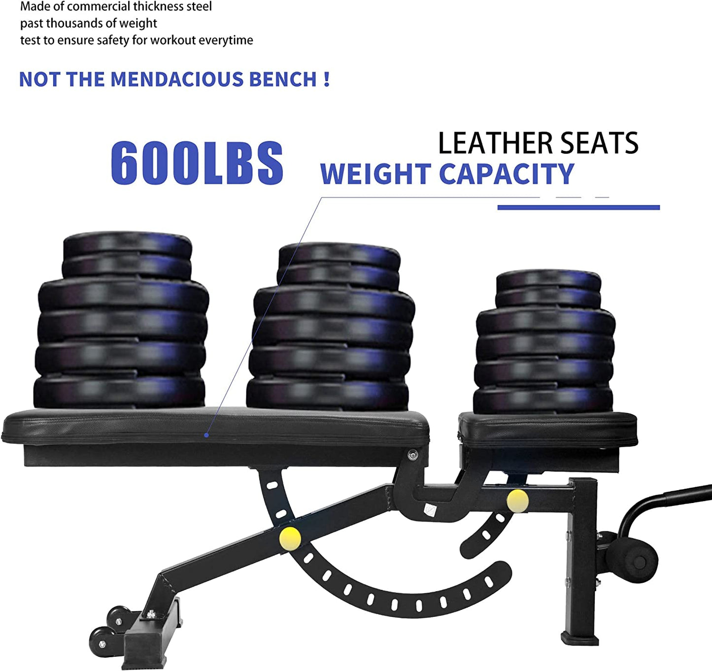 Foldable adjustable weight bench with multi-position backrest – view 9