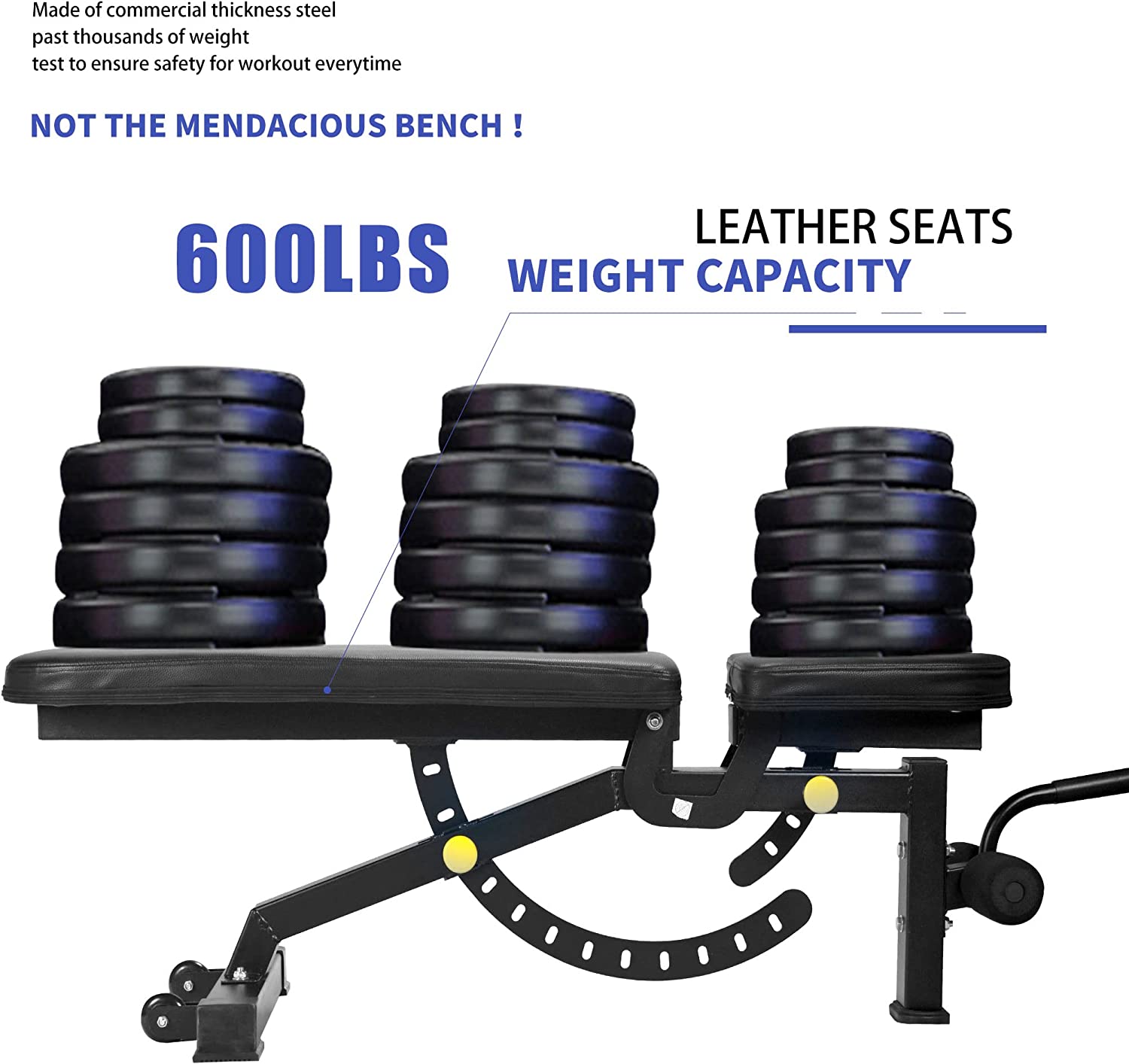 Foldable adjustable weight bench with multi-position backrest – view 9
